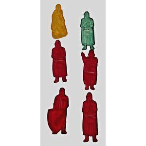 Vintage Cookie Cutter Robin Hood English 6 pc Set Plastic Baking Camelot Decor